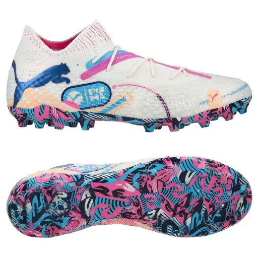 PUMA Future 7 Ultimate MG Volume Up - Blanc/Bleu/Poison Pink/Fizzy Melon/Bleu